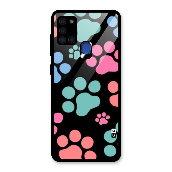 Puppy Paws Glass Back Case for Galaxy A21s