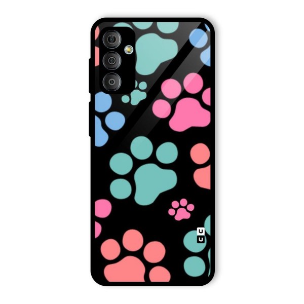 Puppy Paws Glass Back Case for Galaxy F23