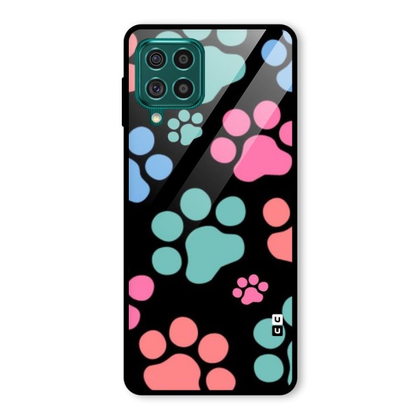 Puppy Paws Glass Back Case for Galaxy F62