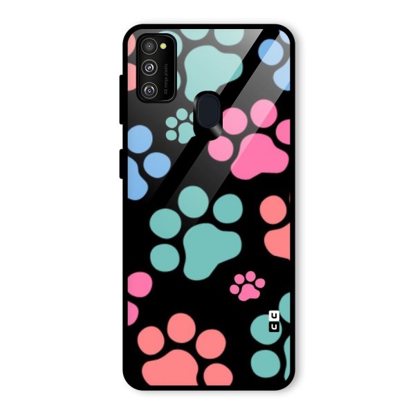 Puppy Paws Glass Back Case for Galaxy M21