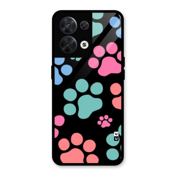 Puppy Paws Glass Back Case for Oppo Reno8 5G