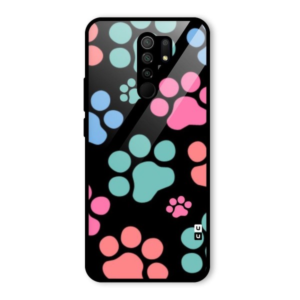 Puppy Paws Glass Back Case for Redmi 9 Prime