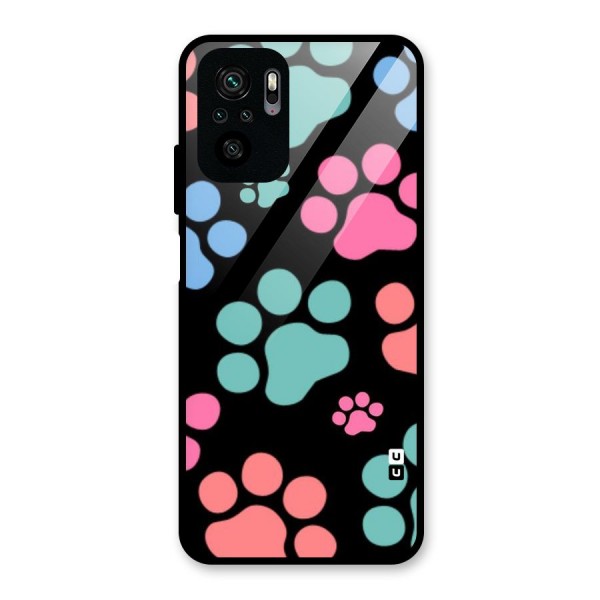 Puppy Paws Glass Back Case for Redmi Note 10