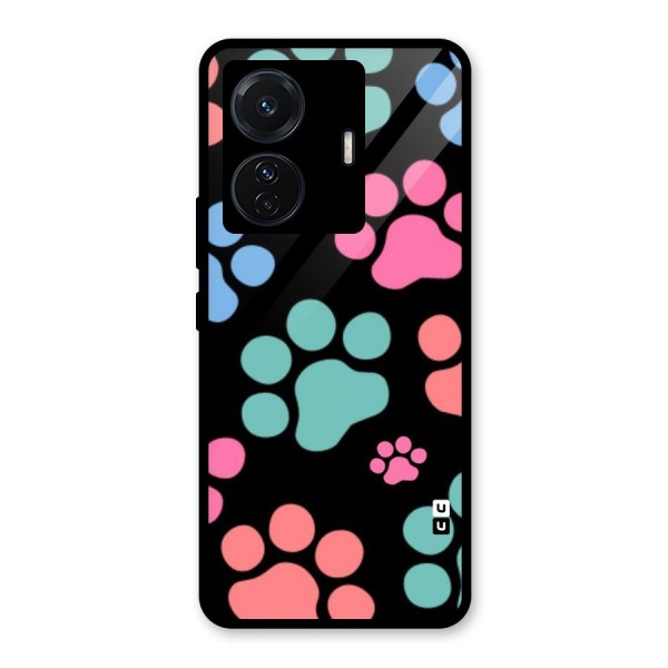 Puppy Paws Glass Back Case for Vivo T1 Pro