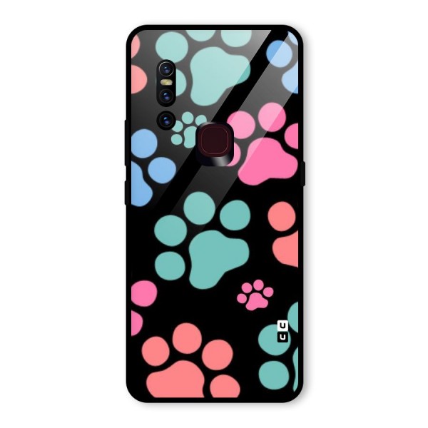 Puppy Paws Glass Back Case for Vivo V15