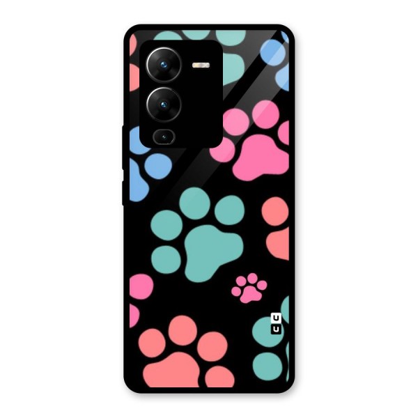 Puppy Paws Glass Back Case for Vivo V25 Pro