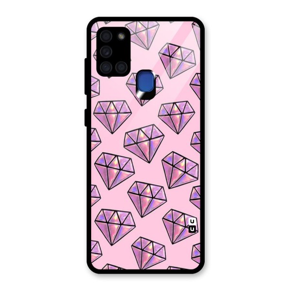 Purple Diamond Designs Glass Back Case for Galaxy A21s