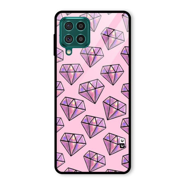 Purple Diamond Designs Glass Back Case for Galaxy F62