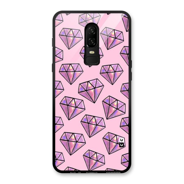 Purple Diamond Designs Glass Back Case for OnePlus 6