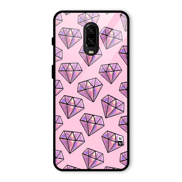 Purple Diamond Designs Glass Back Case for OnePlus 6T