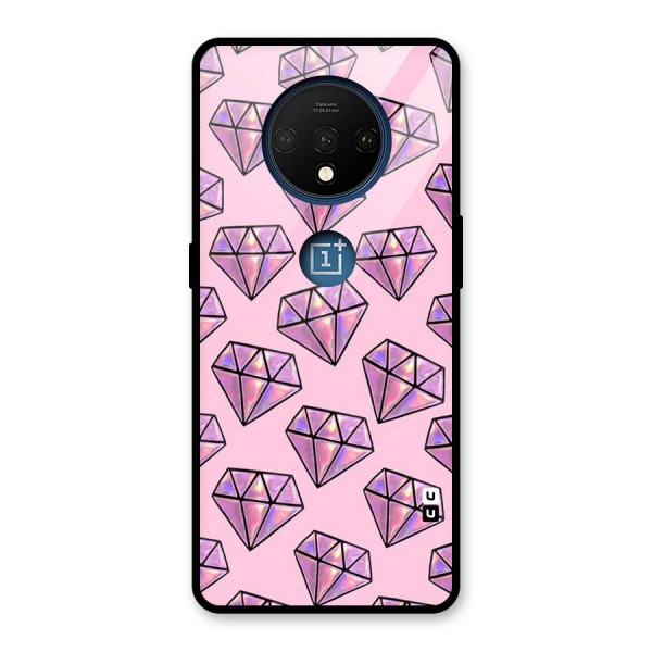 Purple Diamond Designs Glass Back Case for OnePlus 7T