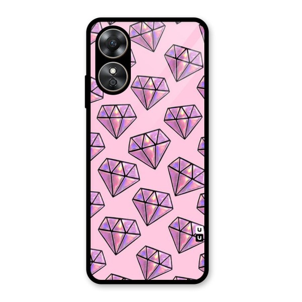 Purple Diamond Designs Glass Back Case for Oppo A17