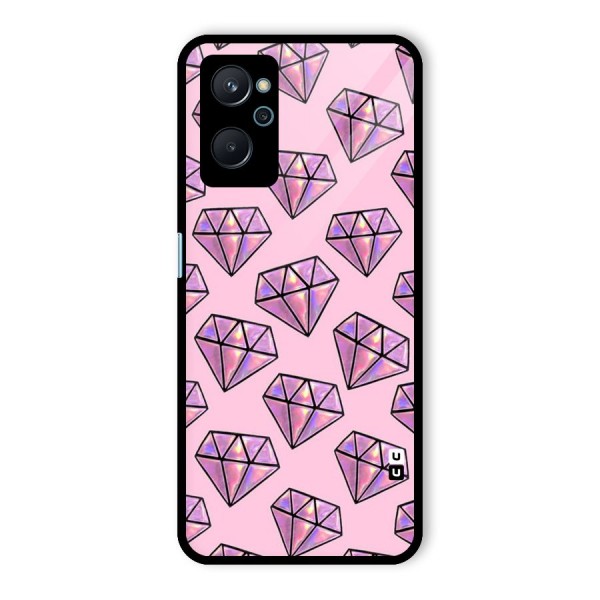 Purple Diamond Designs Glass Back Case for Realme 9i