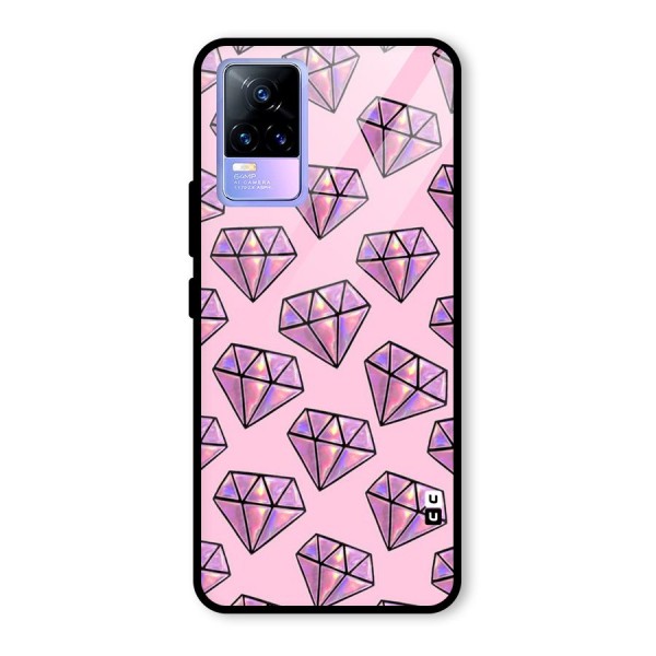 Purple Diamond Designs Glass Back Case for Vivo Y73