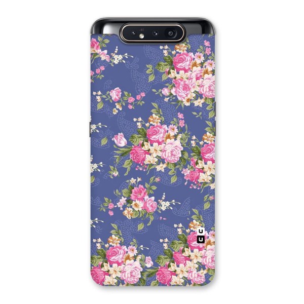 Purple Pink Floral Back Case for Galaxy A80