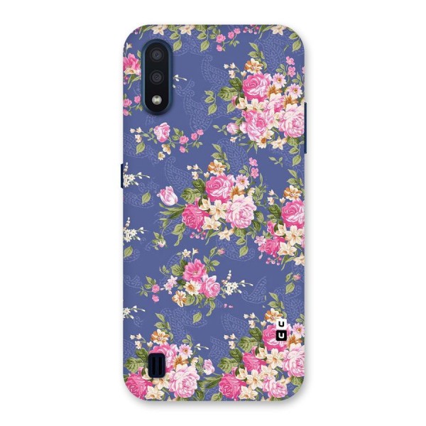 Purple Pink Floral Back Case for Galaxy M01