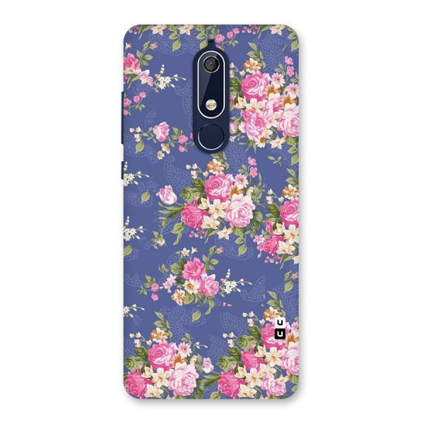 Purple Pink Floral Back Case for Nokia 5.1