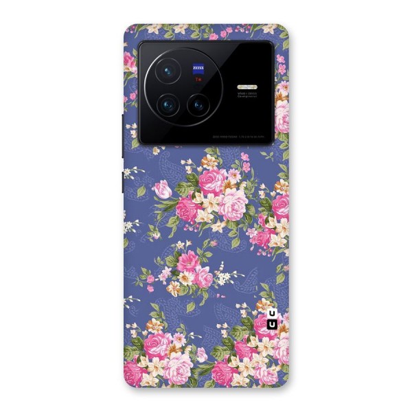 Purple Pink Floral Back Case for Vivo X80