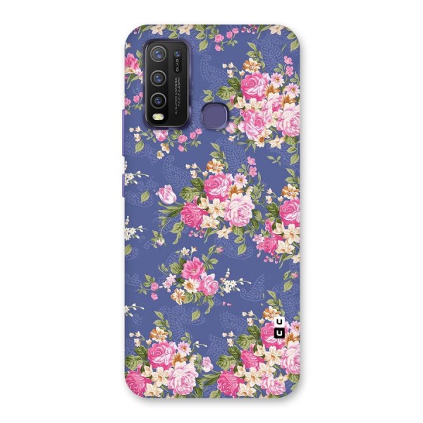 Purple Pink Floral Back Case for Vivo Y30