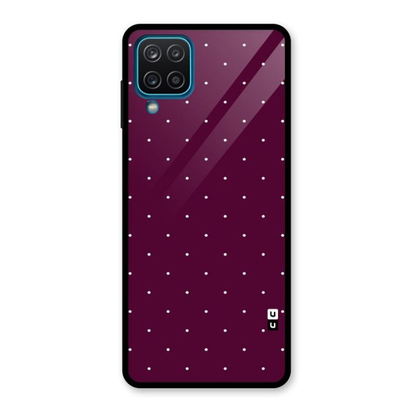 Purple Polka Glass Back Case for Galaxy A12