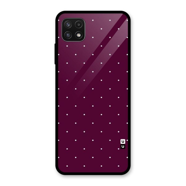 Purple Polka Glass Back Case for Galaxy A22 5G