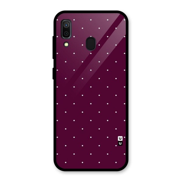 Purple Polka Glass Back Case for Galaxy A30