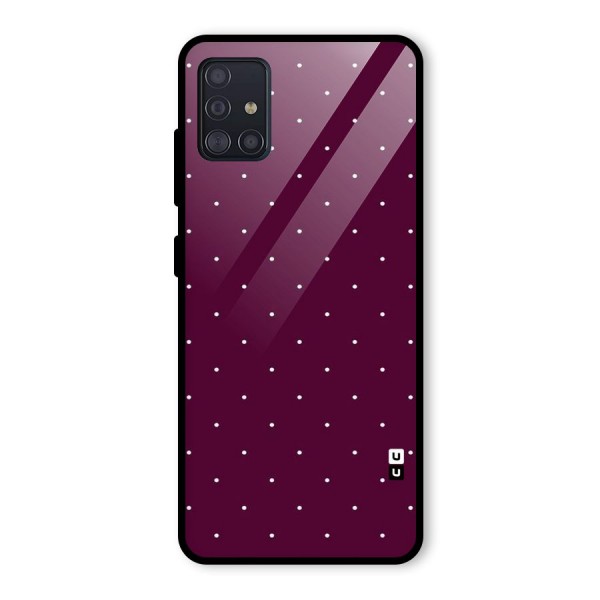 Purple Polka Glass Back Case for Galaxy A51