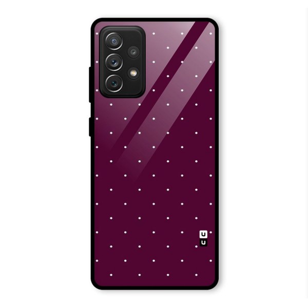 Purple Polka Glass Back Case for Galaxy A72