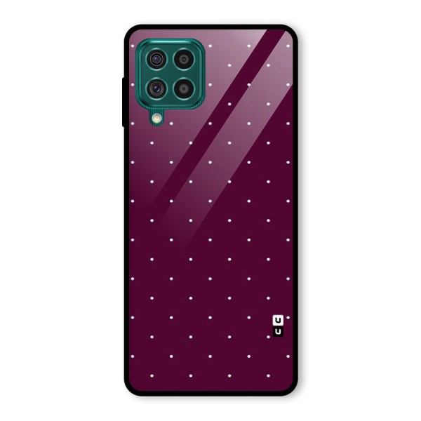 Purple Polka Glass Back Case for Galaxy F62