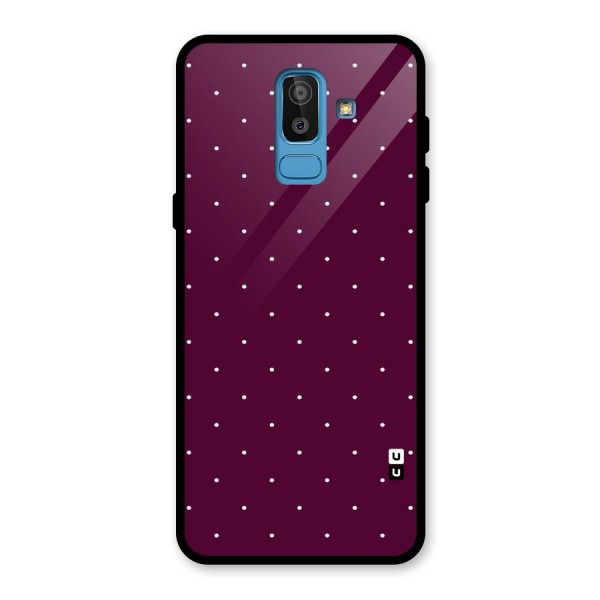 Purple Polka Glass Back Case for Galaxy J8