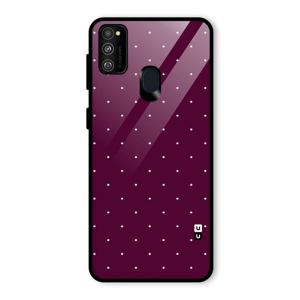 Purple Polka Glass Back Case for Galaxy M21