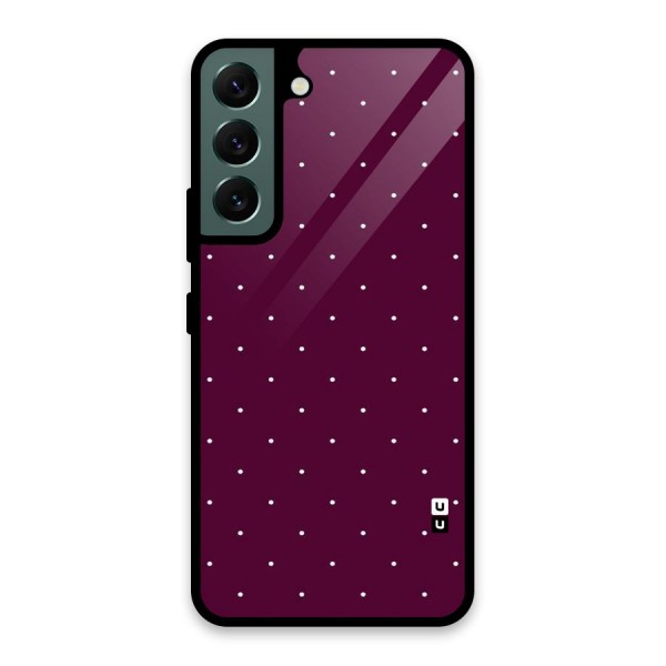 Purple Polka Glass Back Case for Galaxy S22 5G