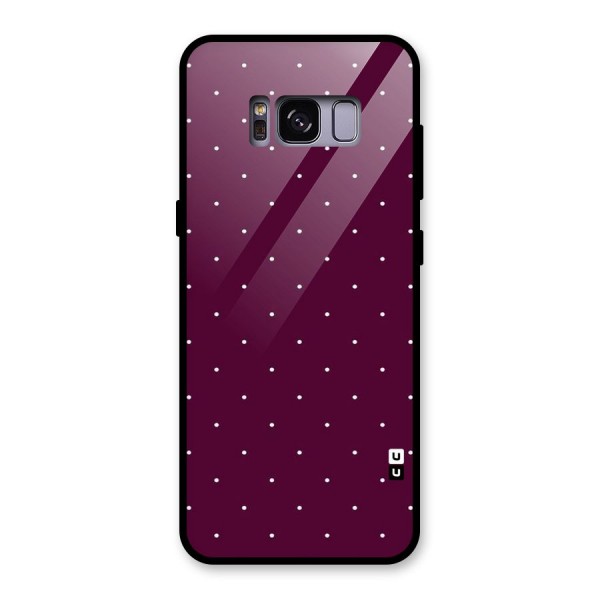 Purple Polka Glass Back Case for Galaxy S8