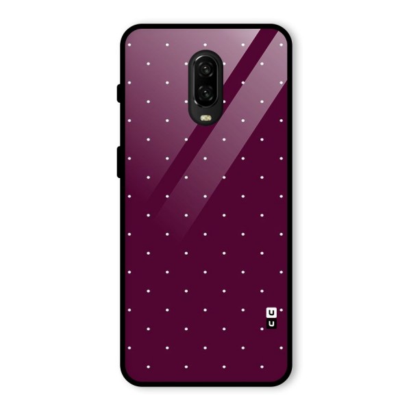 Purple Polka Glass Back Case for OnePlus 6T