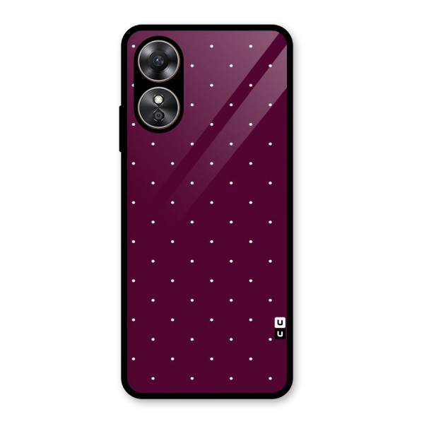 Purple Polka Glass Back Case for Oppo A17