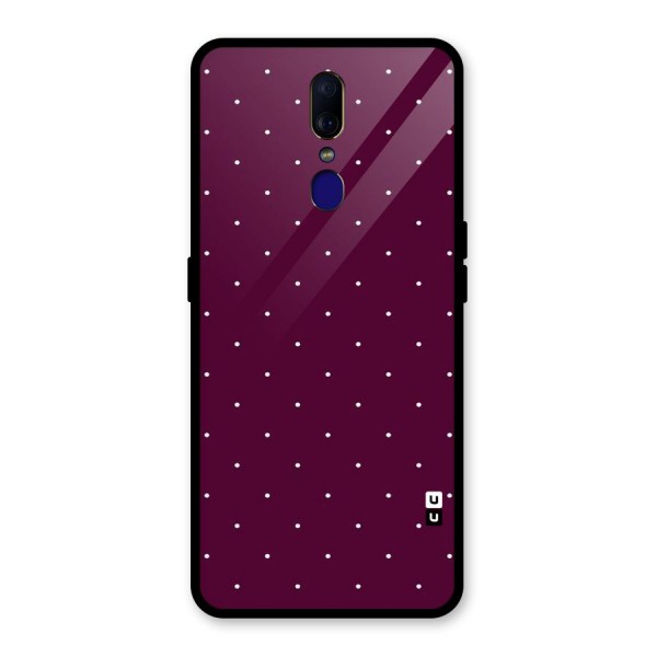 Purple Polka Glass Back Case for Oppo F11