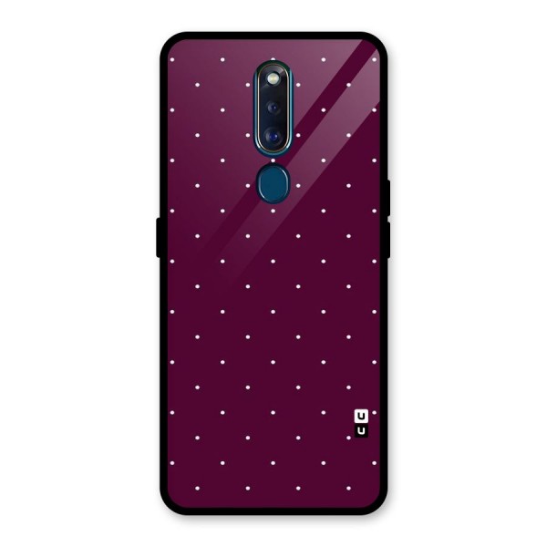 Purple Polka Glass Back Case for Oppo F11 Pro