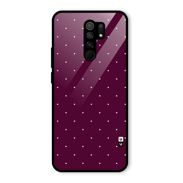 Purple Polka Glass Back Case for Redmi 9 Prime