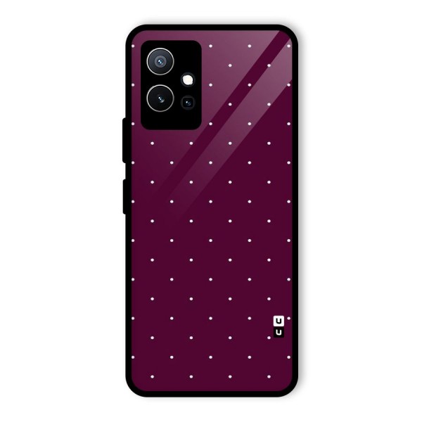 Purple Polka Glass Back Case for Vivo T1 5G