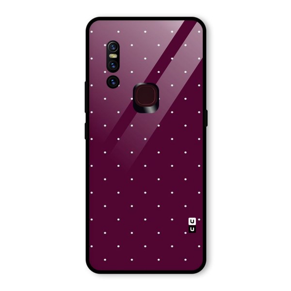 Purple Polka Glass Back Case for Vivo V15