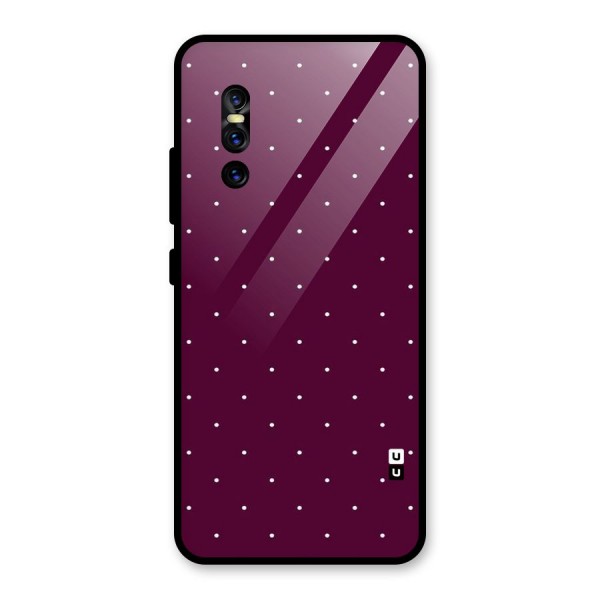 Purple Polka Glass Back Case for Vivo V15 Pro