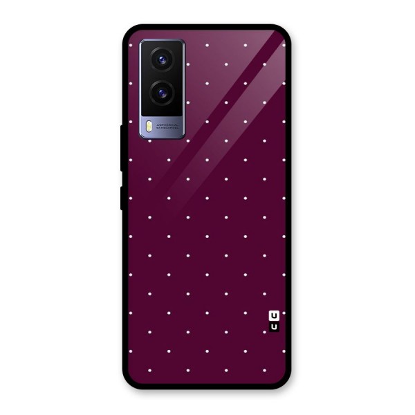 Purple Polka Glass Back Case for Vivo V21e 5G