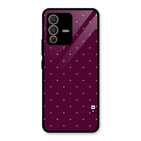 Purple Polka Glass Back Case for Vivo V23 5G