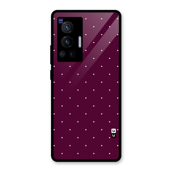 Purple Polka Glass Back Case for Vivo X70 Pro