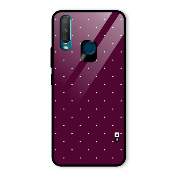 Purple Polka Glass Back Case for Vivo Y12