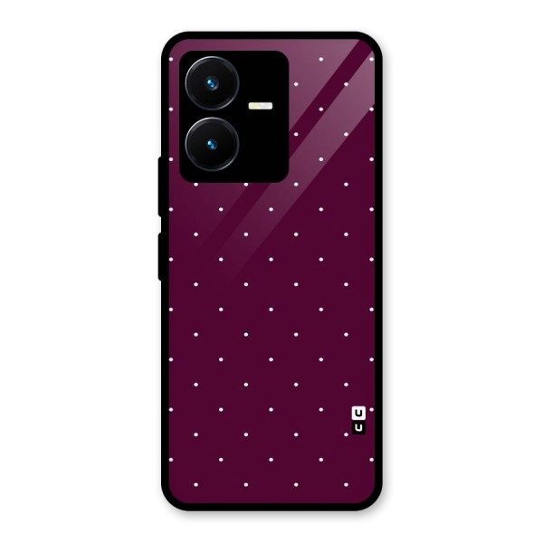 Purple Polka Glass Back Case for Vivo Y22