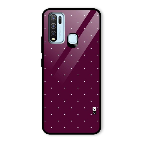 Purple Polka Glass Back Case for Vivo Y30