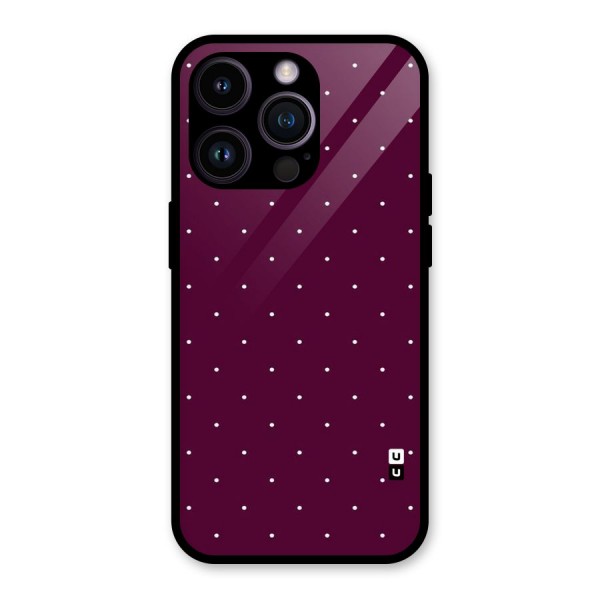 Purple Polka Glass Back Case for iPhone 14 Pro