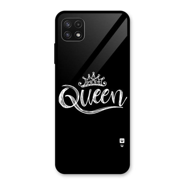 Queen Crown Glass Back Case for Galaxy A22 5G