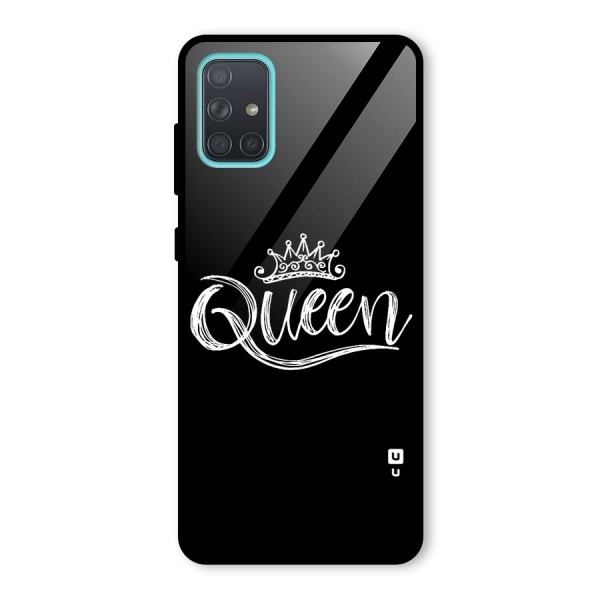 Queen Crown Glass Back Case for Galaxy A71